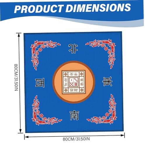 Mat de mahjong, tapis de table Mahjong antidérapant en caoutchouc, couverture de table Mahjong de réduction non glissante, tapis de jeu pour table Mahjong, poker, carte, planche et tuiles - 32x32 pou
