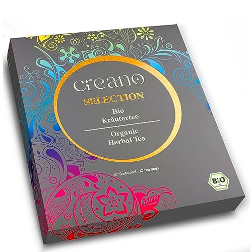 Creano Coffret cadeau de tisane bio « Thé d'automne bio » – 27 sachets de thé bio en 9 variétés différentes – 54 g – NOUVEAUTÉ 2022*