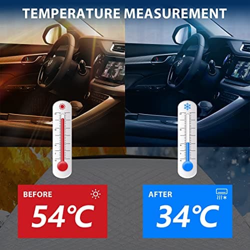 Akapola Couverture Pare Brise Avant Voiture, Magnétiques Bâche Pare Brise, Pare-Soleil Anti Givre Neige Anti Glace UV Soleil Protection Repliable Universelle pour Voiture SUV (180 x 145 x 110cm)