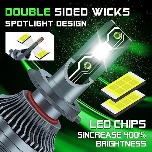 Sidaqi H7 Ampoule LED Voiture 6000K Blanc 60W 16000LM Tout-en-Un H7 Kit de Conversion de Phare de Voiture de Remplacement pour phares de Jour Feux antibrouillard 12V (Lot de 2)