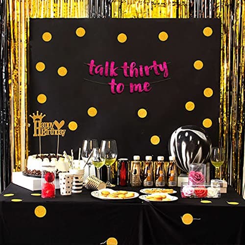 Talk Thirty To Me Bannière à paillettes rose – Décorations et fournitures de fête d'anniversaire 30 ans