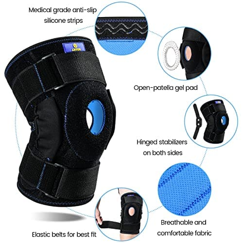 ABYON Genouillère Articulée pour Femmes/Hommes, les Douleurs Articulaires, Lésions Ligamentaires, les Déchirures du Ménisque, Tendinites, Soulagement de la Douleur au Genou (L)