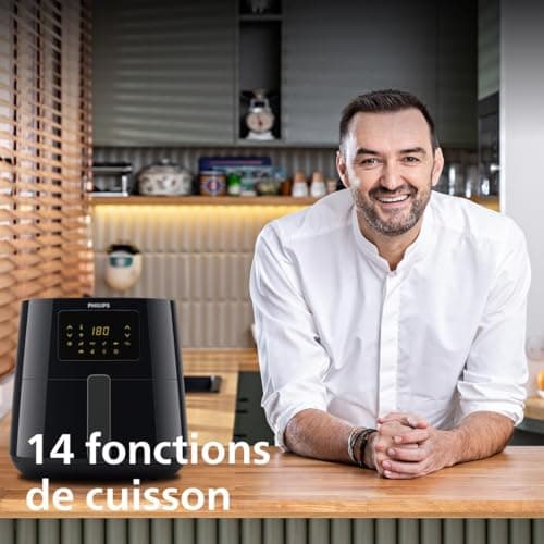 Philips Air Fryer Série 3000 6.2L, air fryer 14 en 1, Technologie Rapid Air, jusqu'à 90% de matières grasses en moins, Digital, App HomeID (HD9270/90)