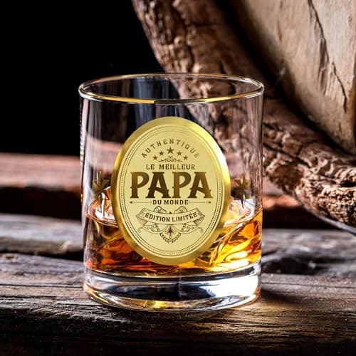 CROWNLY CRYSTAL® Cadeau Anniversaire Papa Cadeau Personnalisé Verre A Whisky Cadeau Homme Cadeau Pour Papa Verre Whisky Personnalisé Cadeau Papa Cadeau Fete Des Peres Idee Cadeau Homme Original