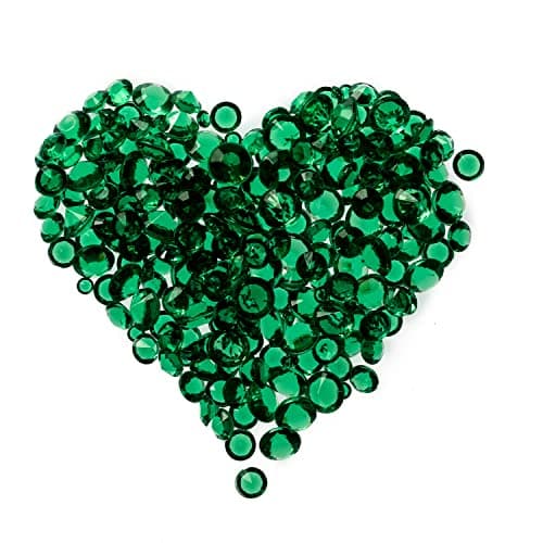 Trimming Shop Ensemble de Table de Mariage de 6 000 pièces, Tailles variées, Cristaux de Table, confettis en Acrylique, Cristaux, Diamants et Pierres précieuses (Vert émeraude)