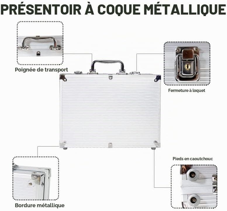 CCLIFE Jeu de Jetons de Poker, 300/500 Jetons de Poker de Casino avec Boîtier en Aluminium, Cartes à Jouer, dés, Dealer