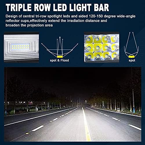 Willpower Barre LED Incurvé 132cm 52'' 675W con Câblage Rampe LED Spot et Flood Bar a LED 12V 24V Étanche Projecteur LED Longue Portée Feux Phare de Travail LED pour 4x4 Voiture Camion Tracteur Bateau