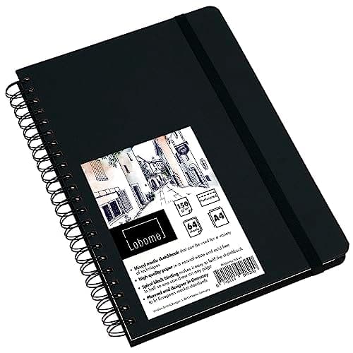 Lobome Carnet De Croquis A4 | 64 Feuilles (128 Pages) De Papier Blanc 150g/M2 avec Reliure en Spirale