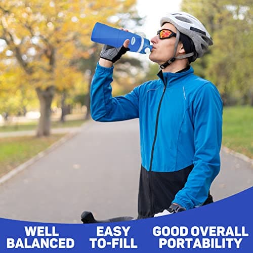 Kemier Bouteilles d'eau Pliables en Silicone de 750 mL, Sans BPA, Approuvées par La FDA.Bouteilles d'eau Pliables Pouvant s’Enrouler Pour Sports et Plein Air,étanches et à l'épreuve Des Fuites(Bleu)