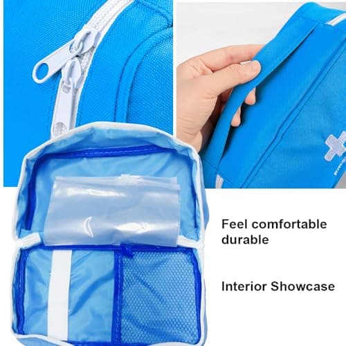 XINGSUI 2 pièces Trousse de Secours,Kit Vide de Premiers Soins,Stockage de médecine Portable,pour Le Camping Secourisme à Ménage(Bleu,Gris)