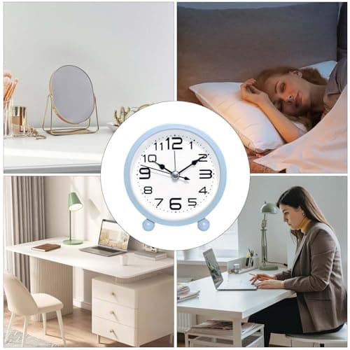 Mimoqk Réveil, réveils pour Chambres | Horloge de Bureau,Petit réveil à Gros Chiffres à Piles sans Alarme de tic-tac Conception Simple pour Enfant Adulte