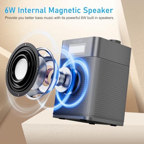 Mycket Radio Numérique Radio et FM Dab/Dab+, Radio Numérique Portable avec Bluetooth 5.0, USB Rechargeable, 80 Stations Préréglées, Prise Casque, Ecran LCD pour Salon, Bureau, Cuisine, Jardin
