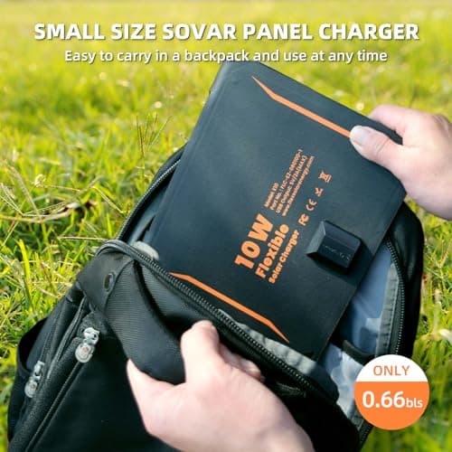 FlexSolar Chargeurs solaires portables 10 W 5 V USB petite puissance ETFE panneaux pliables IP67 étanche Camping Randonnée Randonnée pour téléphones, ventilateurs, lampes de poche, montres, petites