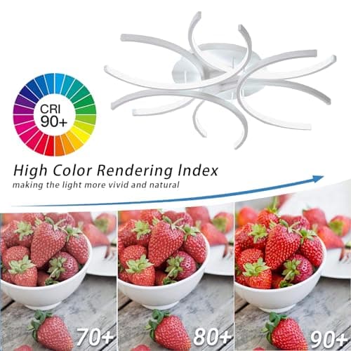 Dceinz LED Plafonnier Chambre Dimmable Moderne Luminaire Plafonnier et Télécommande Salon 6000K Éclairage de Plafond APP Grande Salon Lampe Plafond Métal Blanc pour Salle À Manger, Cuisine