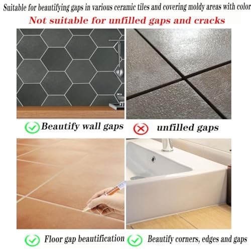 Topspitgo Stylo Joint Carrelage Marqueur pour Joints de Carrelage de Sol Salle de Bain et de Cuisine Murs pour Rénovation Restauration (BeigeBlanc)