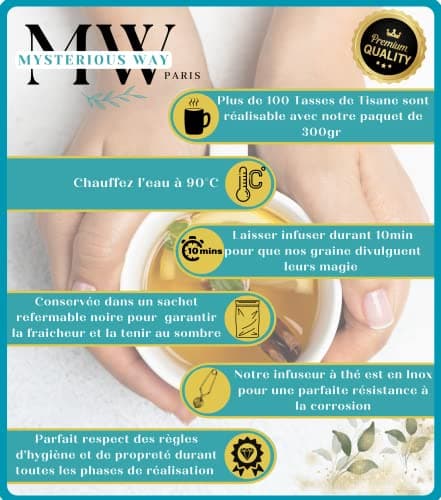 Tisane Magique 300g + boule infuseur cadeau | infusion allaitement bébé | Digestion difficile | règles douloureuses | lactation colique graine fenugrec fenouil carvi Verveine caroube vrac future maman