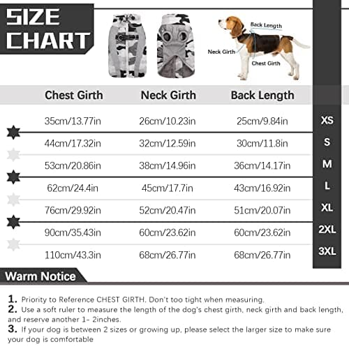 Hjyokuso Manteau Chien, Manteau pour Chien Doublé et Chaud, Manteaux d'hiver pour Chiens avec Fermeture à Glissière, Manteau Chien Imperméable, Veste Chien Hiver pour Petit/Grand/Moyen Chiens-Rris XS