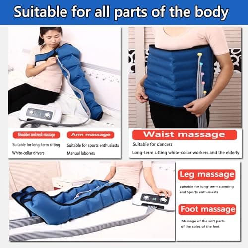 Dtyubfg Appareil de Massage des Jambes à Compression d'air, équipement de pressothérapie pour Tout Le Corps pour Les Pieds, la Taille, Le Mollet, Le Bras, la pressothérapie électrique