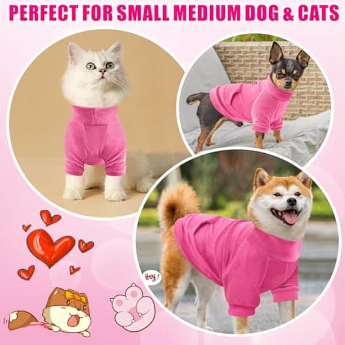 Mosucoirl Pull Chien Hoodie Animaux de Compagnie Manteau Chaud Coton Sweat Shirt Vêtements pour Chiens avec Poches Chien Pull pour Chiens Body (Les Roses, XXL)