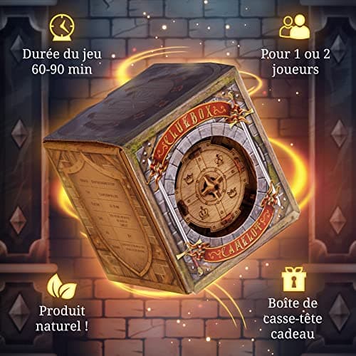 iDventure Cluebox - L’épreuve de Camelot - Puzzle Escape Room Jeu - Puzzle 3D - Boite en Bois - Cadeau Homme Original - Casse-tête mécanique en boîte - Puzzle Adulte - Cadeau Anniversaire Homme