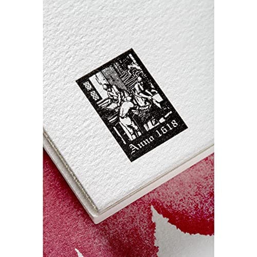 Clairefontaine 96409C Bloc Encollé 4 Côtés Fontaine - 25 Feuilles Papier Aquarelle Blanc 100% Coton Grain Demi-Satiné Qualité Professionnelle 42x56 cm 300g