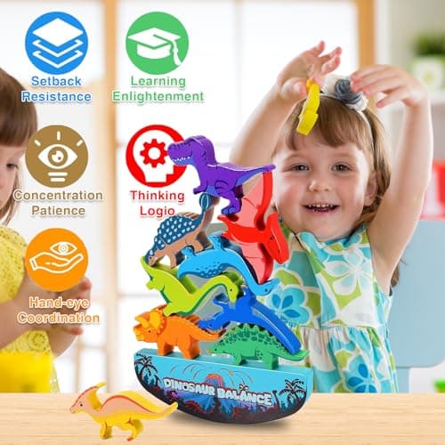 Tangdudu Jeu Montessori 2 3 4 5 6 Ans, Dinosaure Jouet Garçon Fille 2 3 4 5 6 Ans, Jouet en Bois 2-6 Ans, Smart Games, Jeu Educatif 2 3 4 5 6 Ans, Cadeau Garçon Fille 2 3 4 5 6 Ans