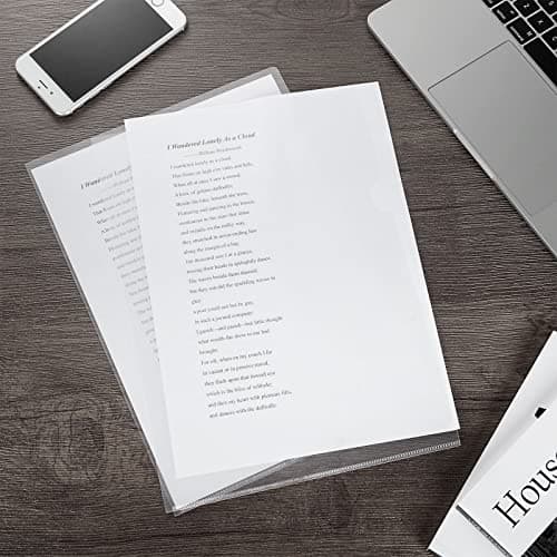 MIVIDE 90pcs Chemise Plastiques A4 Transparente, Dossier Pochette Document Plastique, Sous Chemise Plastique a4 pour Ranger et Classer Papiers, Documents (31 x 22cm)
