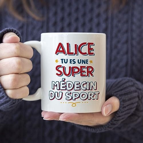 Mugffins Tasses Personnalisables pour MÉDECIN DU SPORT femme - En Français - Cadeau Personalisé- Tu es Super - 11 oz / 330 ml