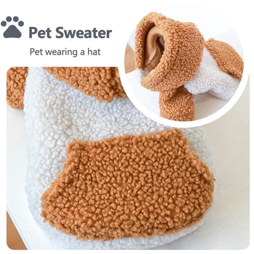 Galatée Manteau d'hiver pour Petit Chien pour Chiot, Vêtements Mignons pour Animaux De Compagnie, Manteau Chaud d'hiver, Veste Chaude pour Chiot pour l'hiver Froid, Sweat-Shirts à Capuche(S, Marron)