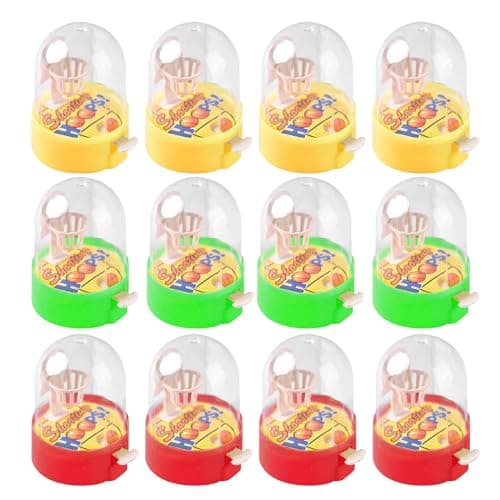 GUOYOU 12 Pcs Finger Basketball, Mini Flipper, Jouets de Flipper de Doigt, Basket-Ball à Doigts Jeu de tir, Flipper de Poche, Cadeau de Fête d'anniversaire pour Enfants, Les Garçons et Les Filles