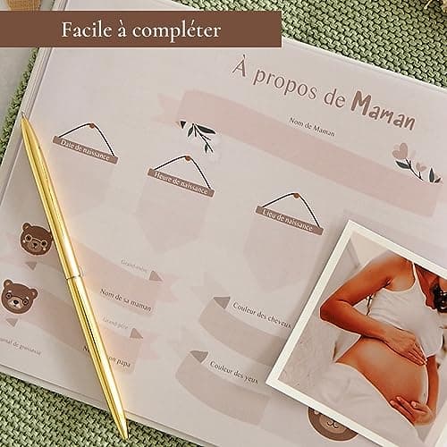 Journal de Grossesse à Offrir - Livre Grossesse de Luxe pour Futures Mamans – Carnet de Grossesse comprend Calendrier, Scrapbook, Check-list, Organisateur et Livre de Naissance Souvenirs (Animaux)