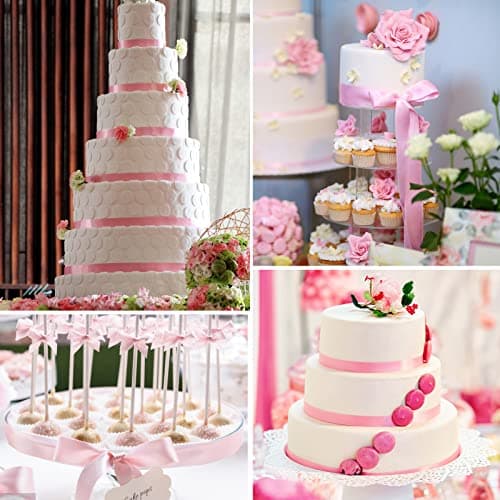 ASTARON Rose ruban robe de mariée bouquet bricolage artisanat 1 pouce, ruban de couleur solide tissu ruban cadeau emballage cadeau de Noël noeud papillon Bun ruban décoration