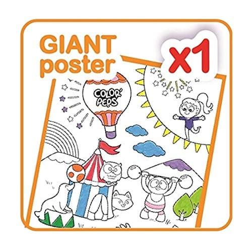 Maped Color'Peps Malette de Coloriage pour Bébé et Enfant dès 1 an – Kit Premier âge avec 10 Feutres Jumbo + 12 Craies de Cire Jumbo + 1 Poster Géant à Colorier