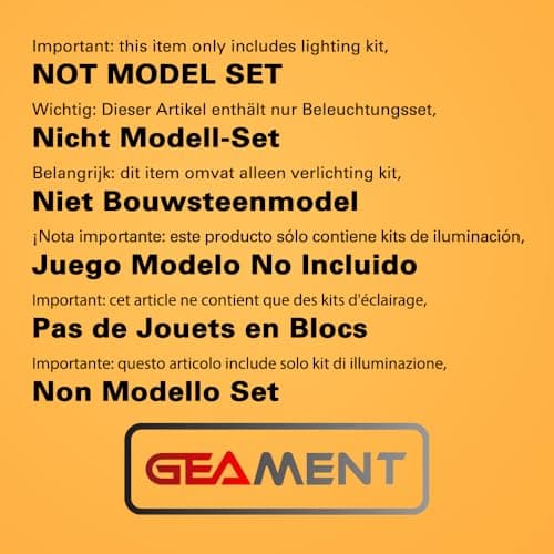 GEAMENT Jeu De Lumières pour Bugatti Chiron Modèle en Blocs De Construction - Kit D'éclairage LED Compatible avec Lego 42083 Technic (Modèle de Bloc Non Inclus)