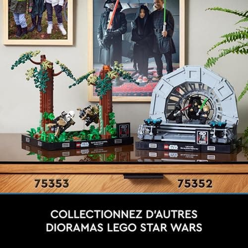 LEGO Star Wars Diorama de la Salle du Trône de l’Empereur - Maquette à Construire - Retour du Jedi 40e Anniversaire avec Minifigurines des Personnages culte Luke Skywalker et Dark Vador 75352