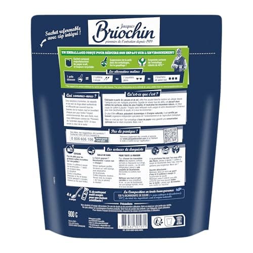JACQUES BRIOCHIN - Bicarbonate de Soude - Nettoyant Multi-Surfaces - Nettoie, Dégraisse, Désodorise - Sachet Doypack Recyclable - Certifié ECOCERT - Fabriqué En France - 900 g