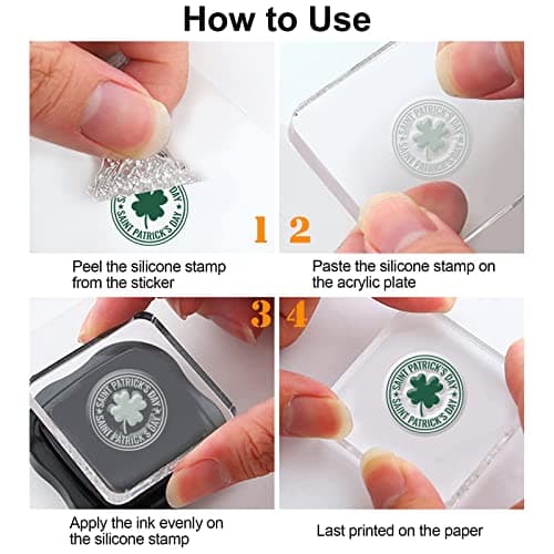 GLOBLELAND Tampon Transparents en Silicone Fleur Trèfle Mot Clear Timbre pour DIY Scrapbooking Album Photo Décorations Fabrication de Cartes