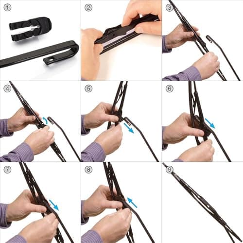Mossa Balais d'essuie-glace de pare-brise adaptés pour Fiat Panda (10.2003-12.2012) - essuie-glace pour lunette avant - kit essuie glaces 3