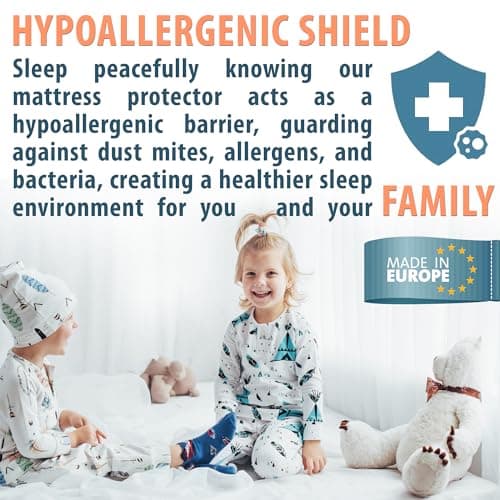FAM'HOME Premium Protège-Matelas 90x190 cm avec Housse en Microfibre Douce hypoallergénique, sur-Matelas Respirant avec 4 Sangles élastiques aux Coins, hygiénique Blanc avec Surface matelassée