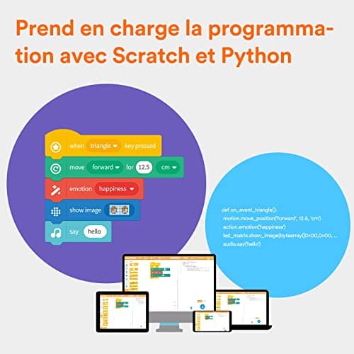 Matatalab VinciBot Robot de Programmation Scratch et Python pour Enfants (8-12 Ans), Jouet éducatif STIM avec Télécommande, Cadeau Robot Intelligent IA pour Garçons/Filles, à partir de 8 Ans