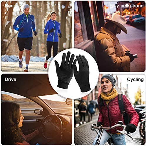 Unigear Gants Doublure Chauffants, sous Gants à Écran Tactile Gants de Cyclisme Gants de Course à Pied Coupe-Vent Respirant Antidérapant Idéal pour Vélo Exercice Sport Running Ski Snowboard Moto