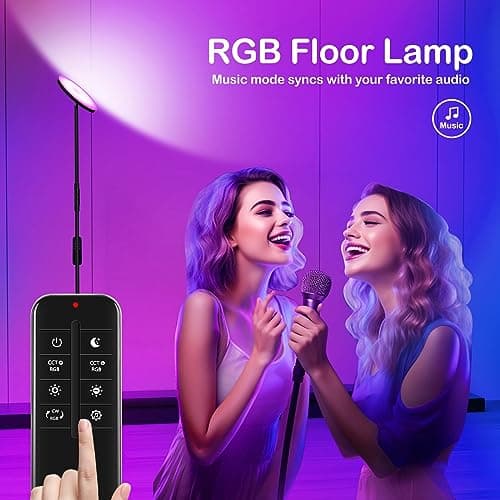 Gobikey Lampadaire LED, 36W/3000LM Lampadaire Moderne, Lampadaire de Salon avec Télécommande et Ecran Tactile, 2700K-6500K Lampadaire Dimmable pour Salon, Chambre et Bureau [Classe énergétique F]