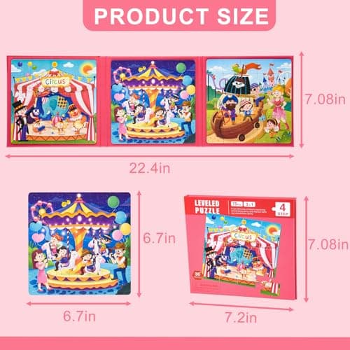 ASTARON Puzzles magnétiques pour Enfants de 3 à 5 Ans, 20-25-30 pièces Puzzles d'apprentissage pour Les Voyages en Voiture, Jouets de Voyage, activités en Avion et en Voiture pour Enfants