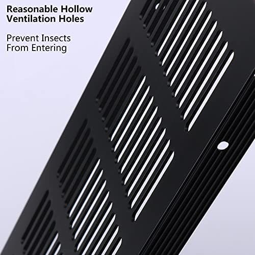 Lot de 2 grilles d'aération intérieures en alliage d'aluminium 80 mm x 500 mm Noir