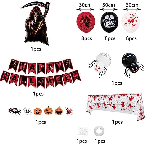Eterspr Halloween Decoration Kit, Halloween Guirlande Bannier Déco, Happy Halloween Banner kit,Kit Décoration Fête d'halloween, pour Halloween, Les Fêtes, Les Décorations d'intérieur