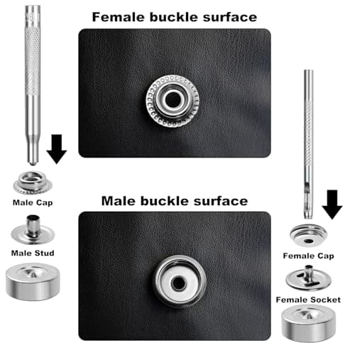 Amentalove 260 PCS Bouton Pression Metal,15mm Boutons Pression Metalliques pour Cuir,Pression Metal Couture avec 3 Outils de Fixation,Bouton Pression pour Vêtements Vestes Sacs Cuir DIY Craft (Silver)