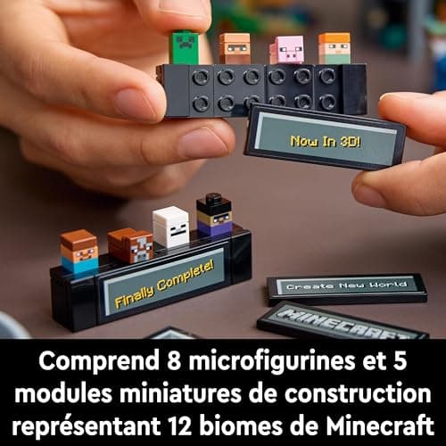 LEGO Minecraft L’établi - Set de Construction en Briques Inspiré du Jeu Vidéo - avec des Figurines, des Créatures et des Biomes - Spécial 15e Anniversaire - Cadeau pour Adultes Hommes et Femmes 21265