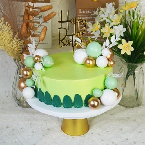 Cupcakes Toppers Balle, 50 PCS Décorations de Gâteau en Boule, Topper de Gâteau de Ballon, Mini Ballons Décoration de Gâteau, Decoration Gateau Anniversaire pour Mariages, Baby Showers (Vert)