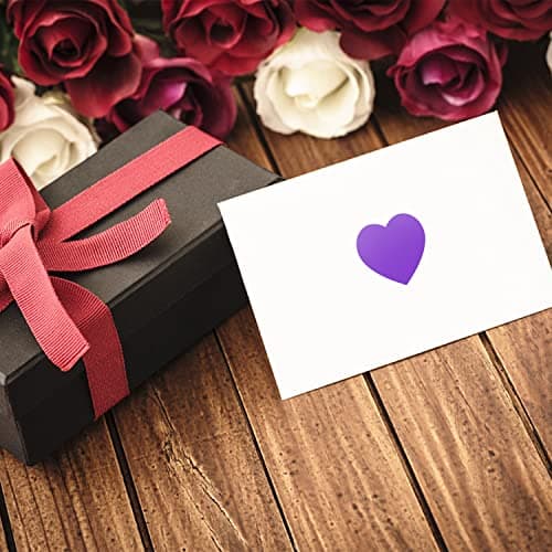 Lot de 500 autocollants en forme de cœur violet - 25 mm - Petit code couleur - Pour mariage, scrapbooking, cadeaux
