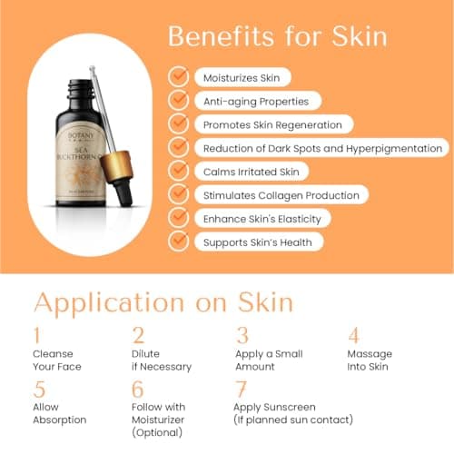 Huile d'argousier 50 ml – Hippophae Rhamnoides – Pressée à froid – Huile d'argousier – Huile de Buckthorn de mer – Pure & naturelle – Huile de support – Huile de soin – Huile de soin – Huile pour le